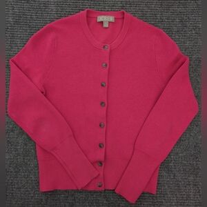 J.Crew Pink Cardigan – XS – Lyocell/Silk Blend, Minimalist, Old Money, Barbie
